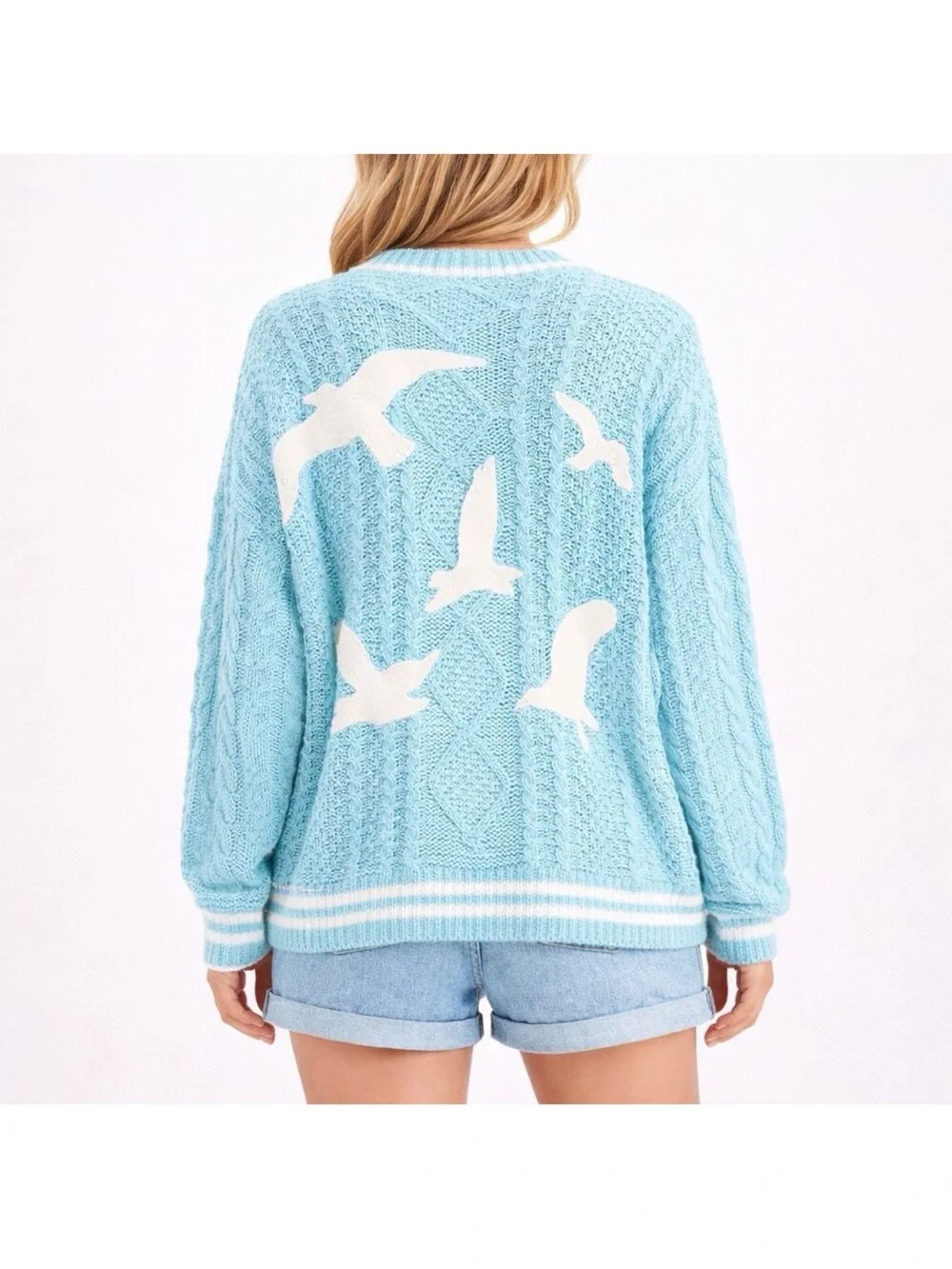 Taylor Swift 1989 (Taylor’s Version) Knit Seagull Cardigan Authentic blue white